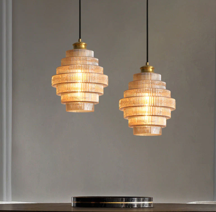 AuraBottle – Hänglampa i Vintage Mässing & Glas guld Bonusnir
