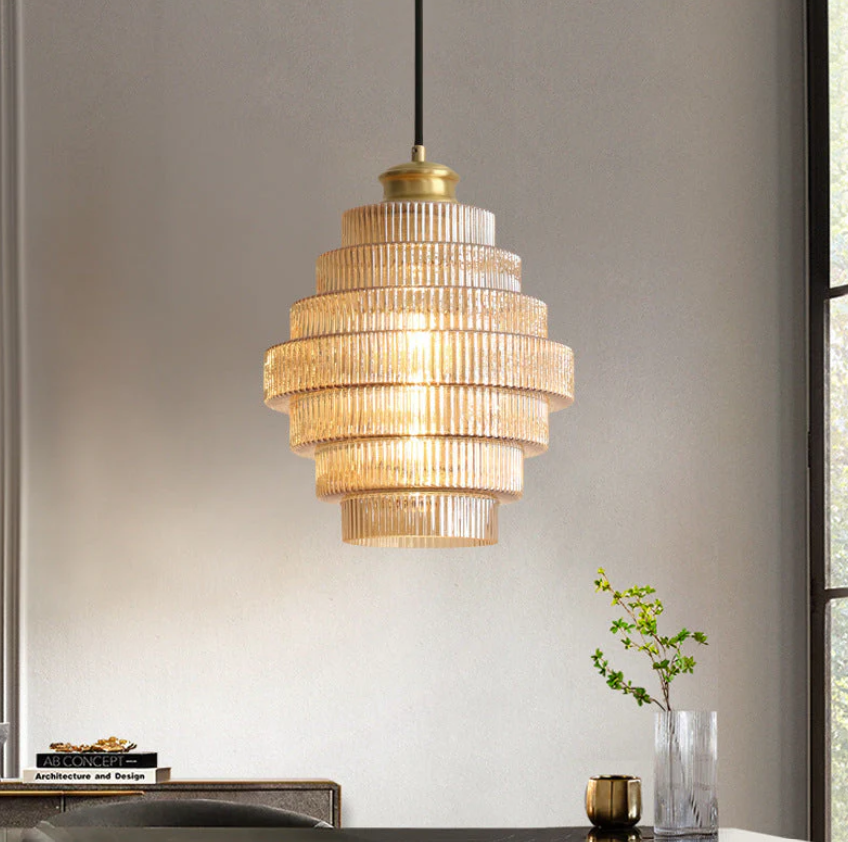 AuraBottle – Hänglampa i Vintage Mässing & Glas Bonusnir