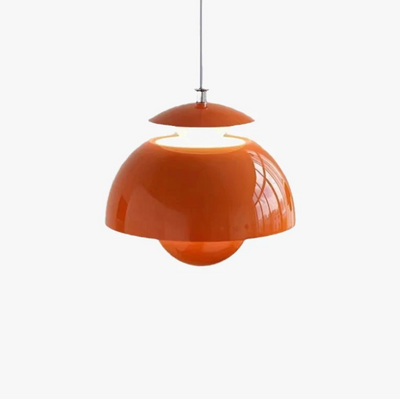 GlintNord – Modern LED Hänglampa i Metall & Glas med Dimfunktion Orange Bonusnir