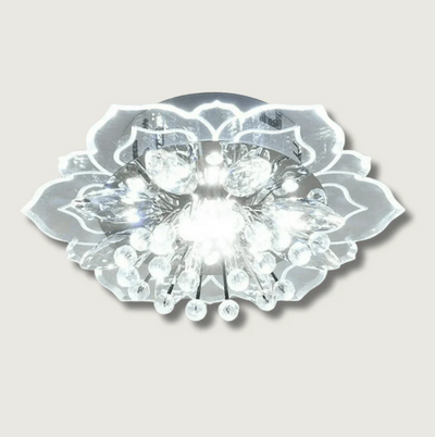 Kristallkrona i Elegant Blomdesign med LED Bonusnir